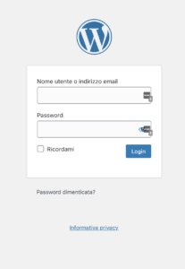 WordPress Log-in screenshot